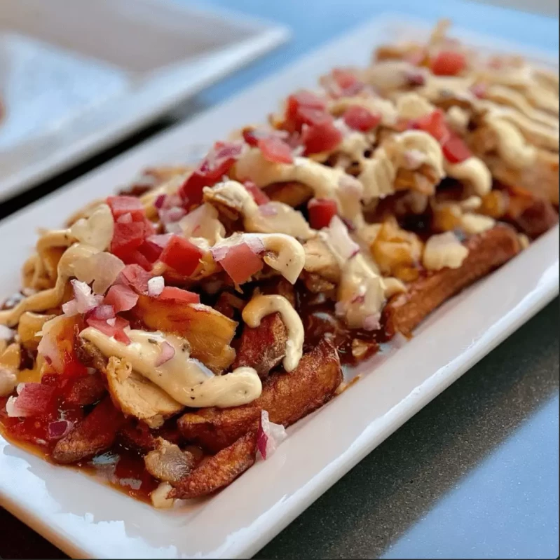 Aladin's Beef Shawarma Poutine Winnipeg — halal beef shawarma over fries and poutine gravy